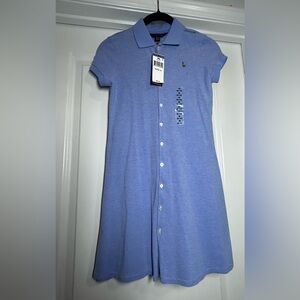 Polo Ralph Lauren NWT Washed Blue Dress with Button Front